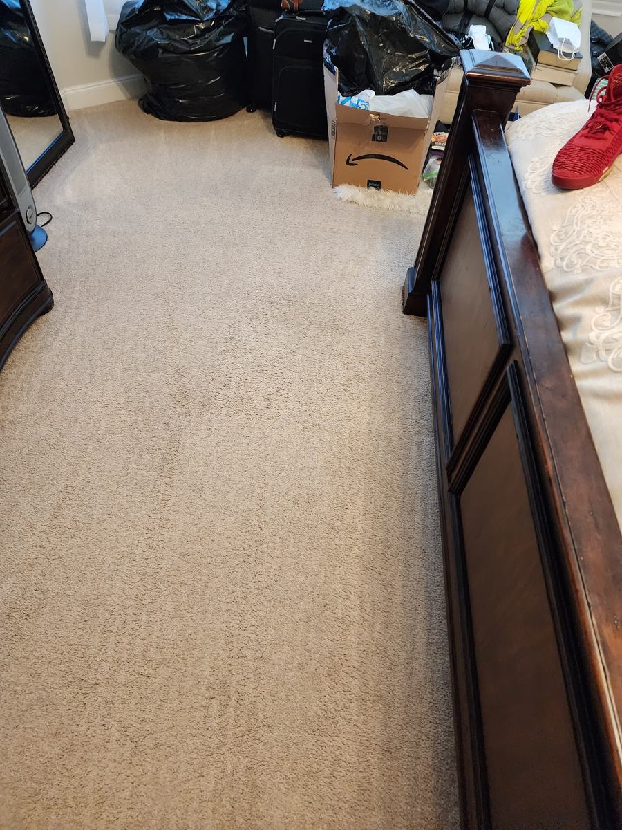 Professional carpet steam cleaning in a Cypress, TX living room